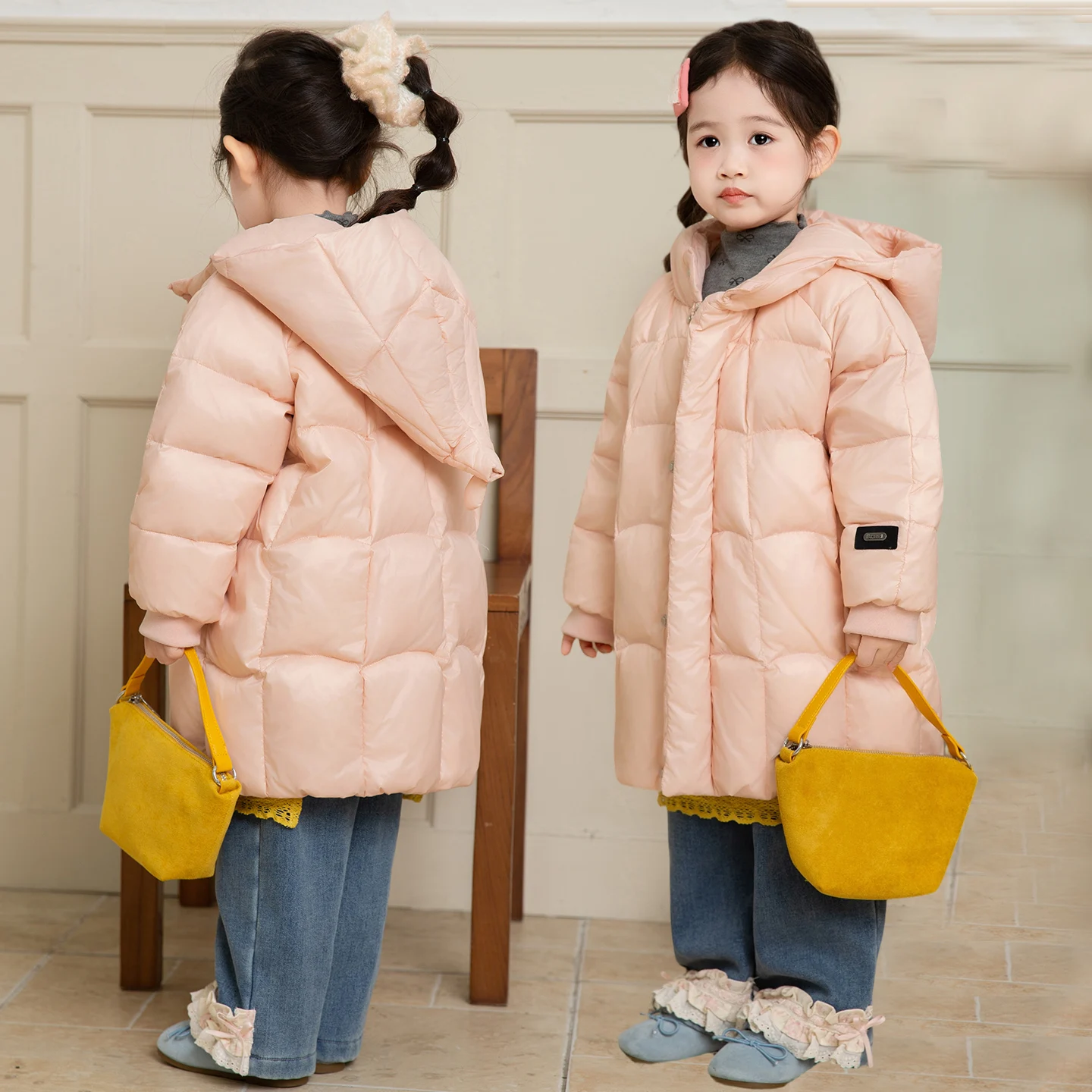 nuovo-inverno-bambini-caldo-piumino-adolescente-tinta-unita-spesso-con-cappuccio-cappotto-con-cerniera-capretto-ragazzi-ragazze-lungo-90-piumino-d'anatra-bianco