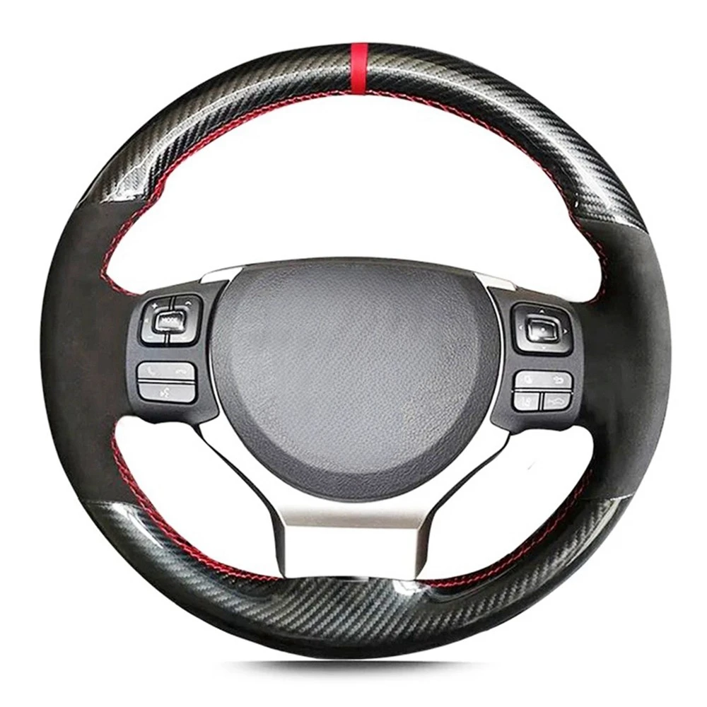 Non-Slip Suede Carbon Fiber Car Steering Wheel Cover For Lexus IS250 IS300 IS350 IS F-Sport IS200t 2014-2017 Car Accessories