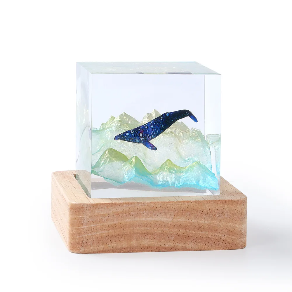 5 سنتيمتر مكعب الكائن الراتنج الجدول ضوء الإبداعية فن الديكور مصباح الحوت الجبلي موضوع ضوء الليل USB تهمة #6