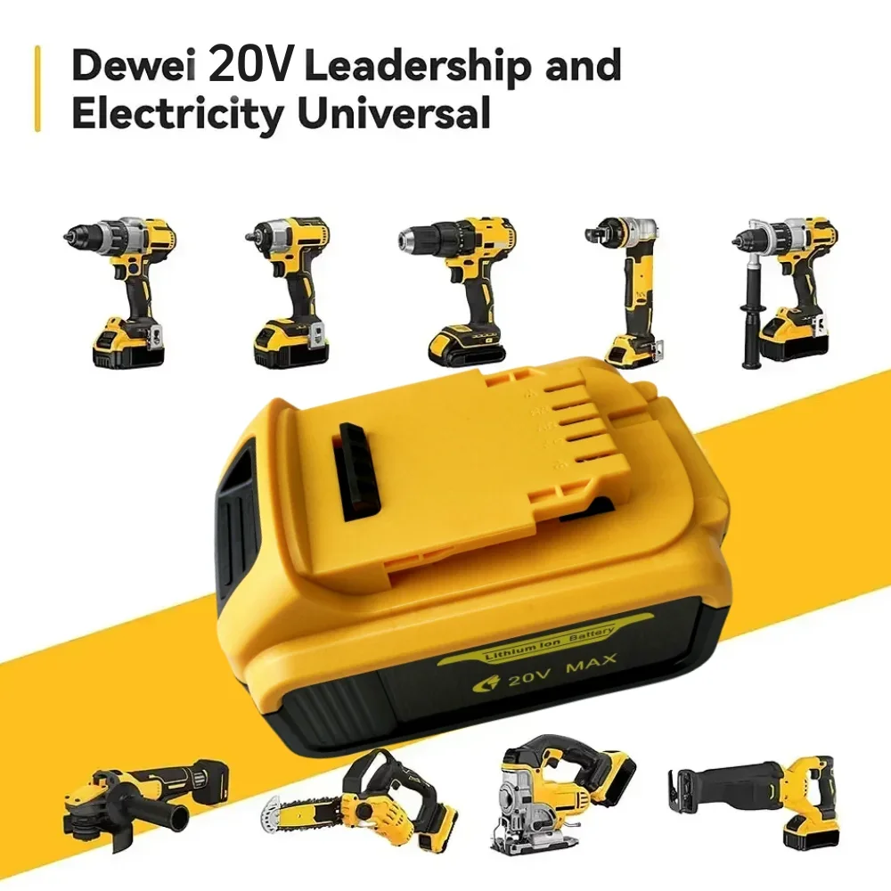 100% Compatible con Dewalt DCB200 batería de herramientas eléctricas recargables 20V 6000mAh reemplazo de batería de iones de litio DCB205 DCB206 DCB209