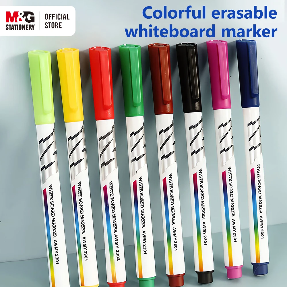 

Маркеры M & G для рисования детей, 8 цветов, легко стираемые маркеры для конференций, набор из 8 шт.