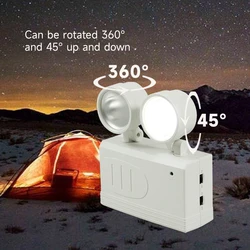 LED Rechargeable Tent Portable Double-head Emergency Light Fishing Barbecue Camping Repair Tools Lighting Escape Indicator Light