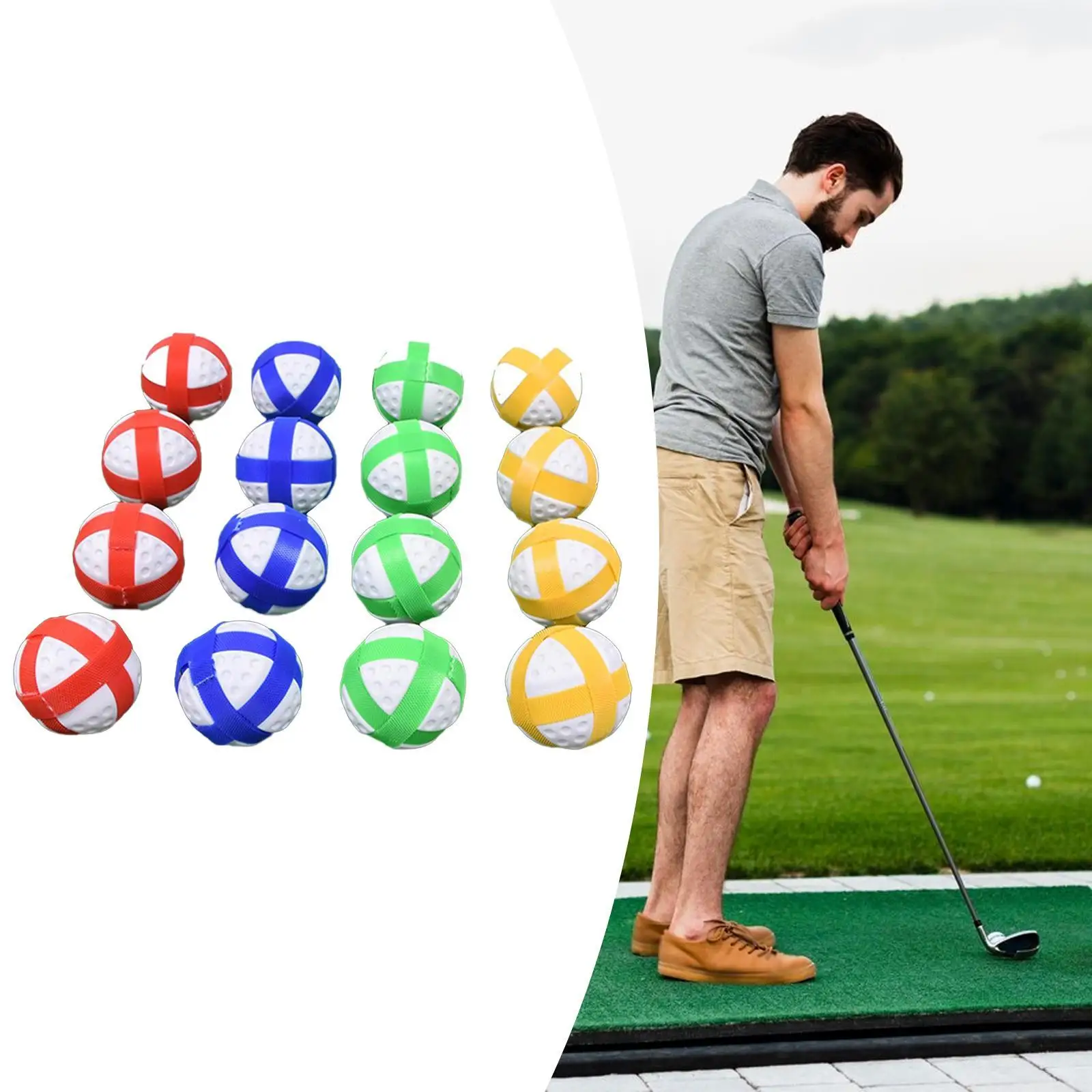 16Pcs Golf Sticky Balls Hook and Loop Balls Lightweight Indoor Outdoor Party Games Game Accessories Sport Balls Toy