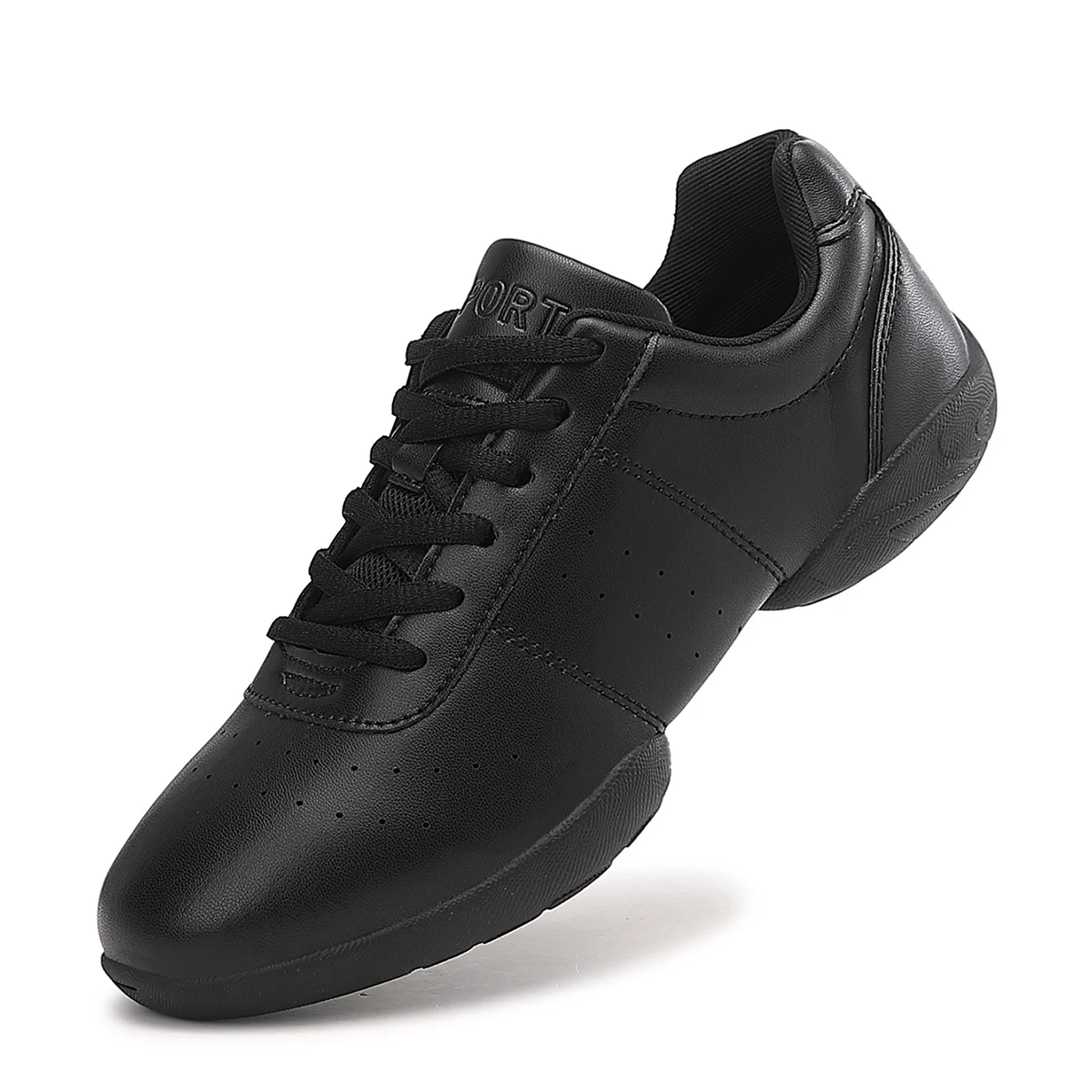 610Women's Leather Sports Shoes Lightweight Cheerleading Aerobics Sneakers Youth Teen Girls Non-slip Fitness Gym Training Shoes