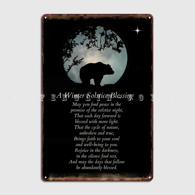 Solstice Blessing Metal Plaque Poster Plaques Mural Club Design Tin Sign Poster