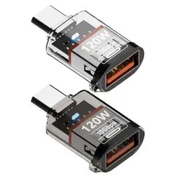 High Speed Adapter 10 Gbps Type C to USB A Adapter Type C Male to USB A Female Converter Stylish Clear Adapter for Smartphones