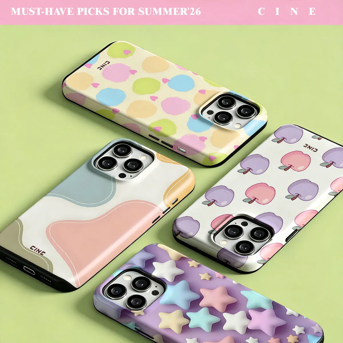 Coque de téléphone 3D étoile pastel pour iPhone 18 17 16 15 14 13 12 Pro Max Plus Air, coque arrière magnétique double couche