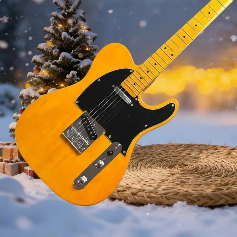 2026 HOT Yellow  Alder Wood Body Maple Fingerboard  Guitar  Fixed Bridge New Year Gift