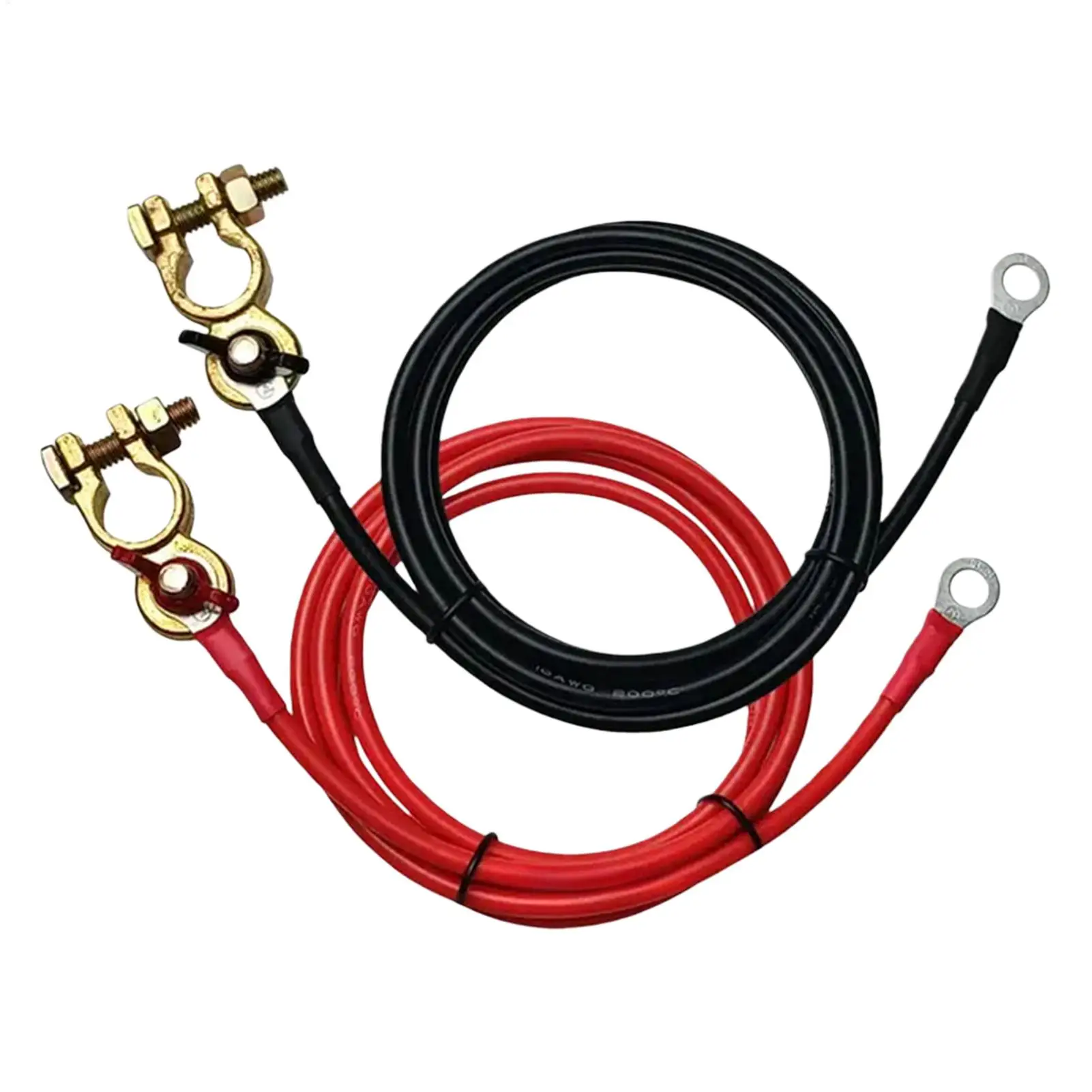 

Удлинитель кабеля автомобильного аккумулятора, 2 шт., сверхмощные медные клеммы, сменные автомобильные кабели для морских судов и гольф-каров