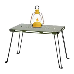 Mesa de preparación plegable de acero inoxidable, sin montaje, escritorio pequeño resistente, portátil, para campamento, Picnic, fiesta, comedor, resistente