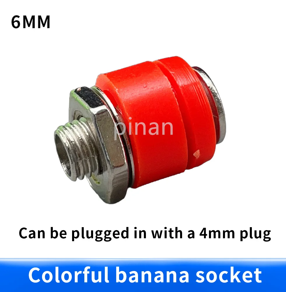 10pcs/lot 4mm Banana Binding Post 4mm Banana Socket Free Shipping 5color/lot Plug Adapter DIY Red Green Yellow Black Blue