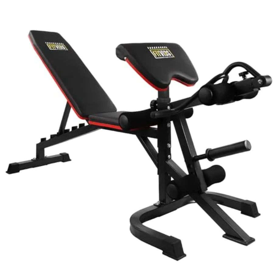 

Adjustable Weight Bench, Workout Bench for Home Gym, Adjustable 6 Position Utility Bench with Leg Extension and Preacher Pad, L