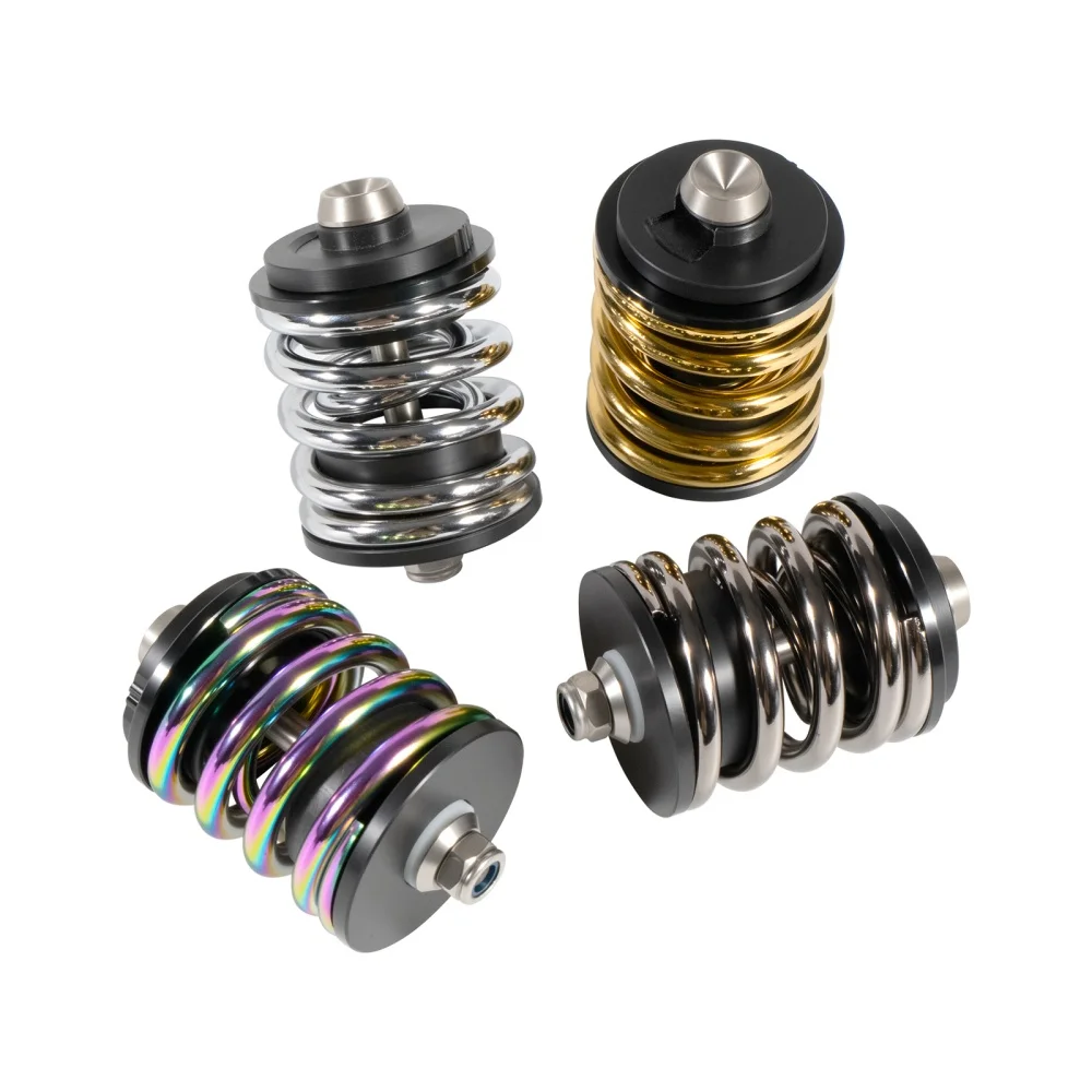 للصدمات الخلفية للدراجة القابلة للطي من Brompton، زنبرك فولاذي لمحور التيتانيوم، تعليق لفائف أسود/ذهبي/قوس قزح/فضي