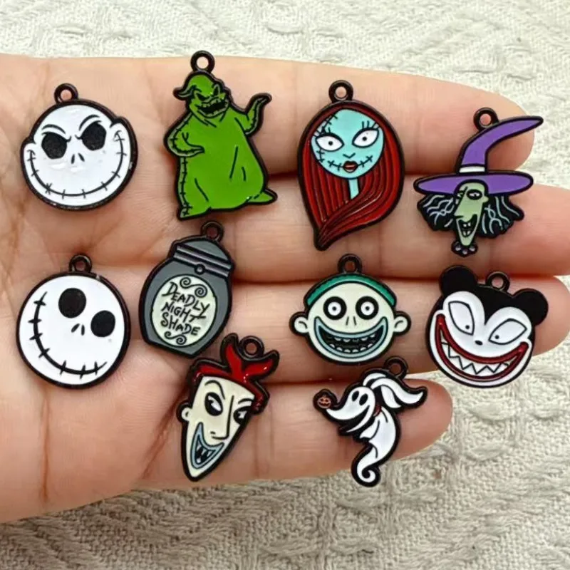 10pcs Cute Halloween anime character Enamel Accessories Mask Ghost Charm DIY Necklace Bracelet Jewelry Making