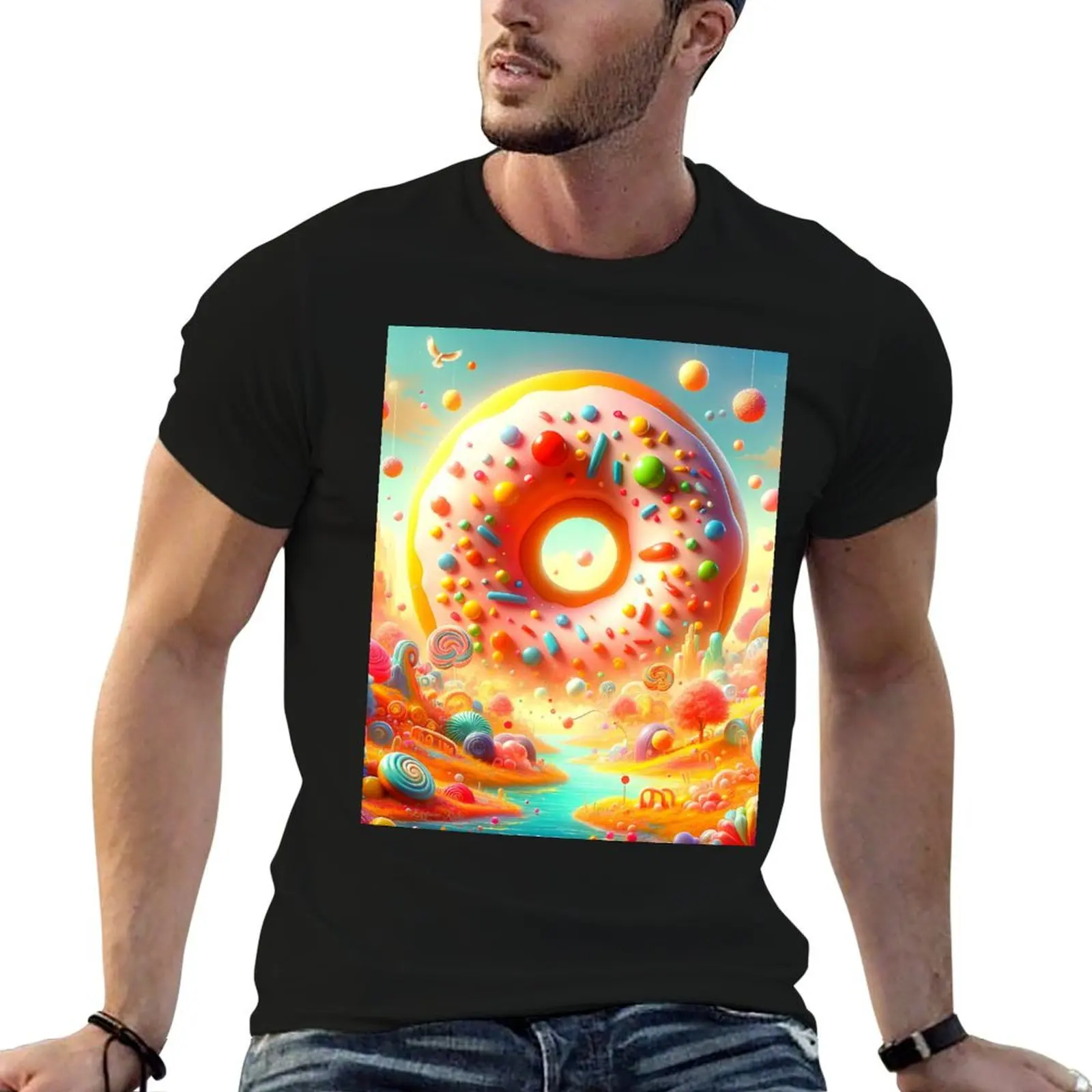 Dough-lightful Decadence: Whimsical Candyland Doughnut Delight T-Shirt Quick Dry Outdoor Sports T-Shirt
