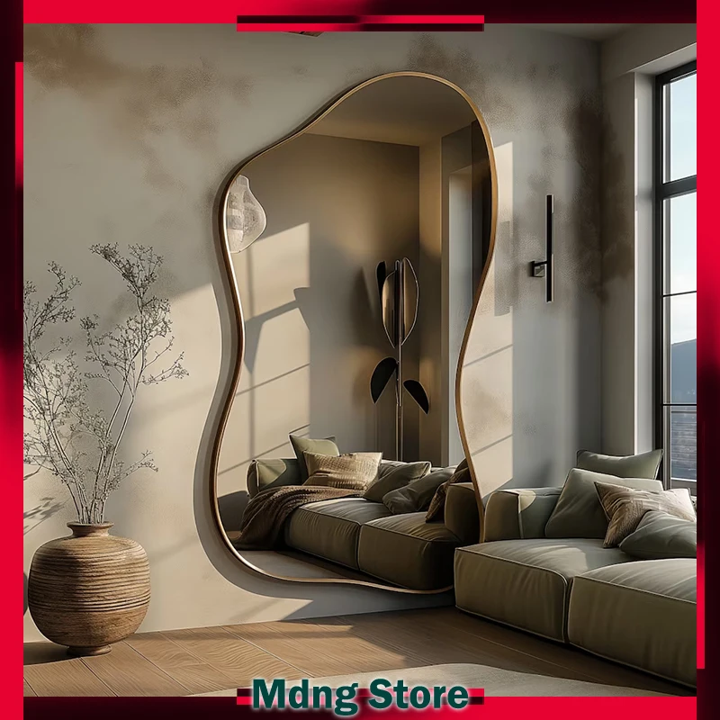 Nordic Irregular Mirror Wall Design Display Standing Creative Mirror Bedroom Cool Espejo Cuerpo Entero Decoration Accessories