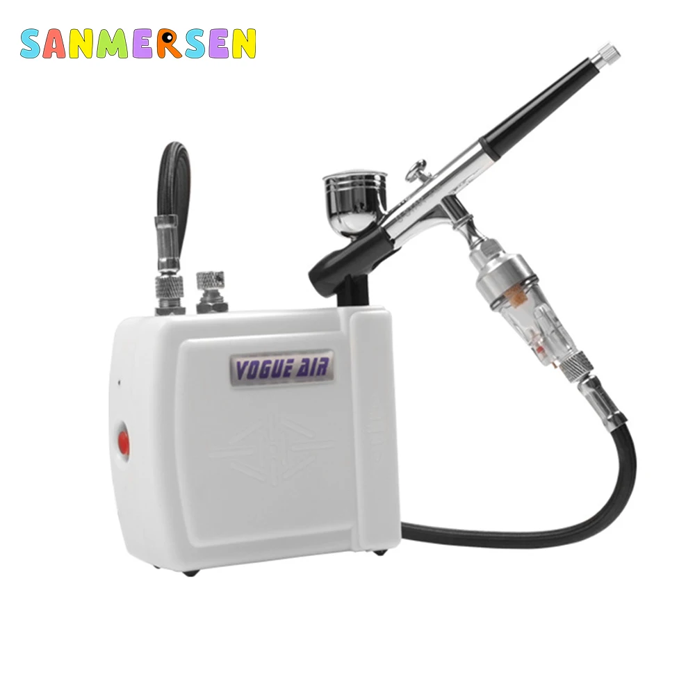 Multi-Purpose Airbrush Air Compressor Kit 15-28PSI Air Pump For 0.2-0.5mm Airbrush Pen Model Making DIY Art Painting Tools