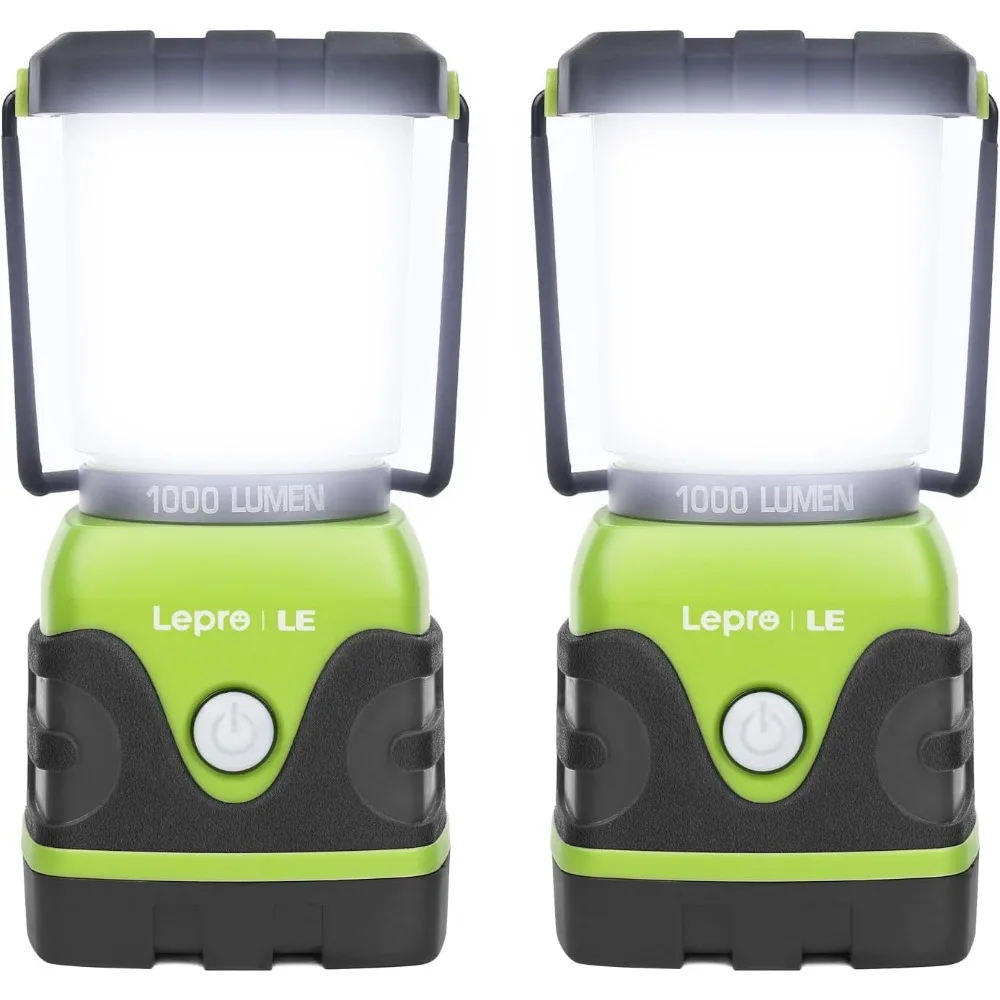 

LE 1000LM Battery Powered LED Camping Lantern, Waterproof Tent Light with 4 Light Modes, Camping Essentials, Portable Lantern Fl