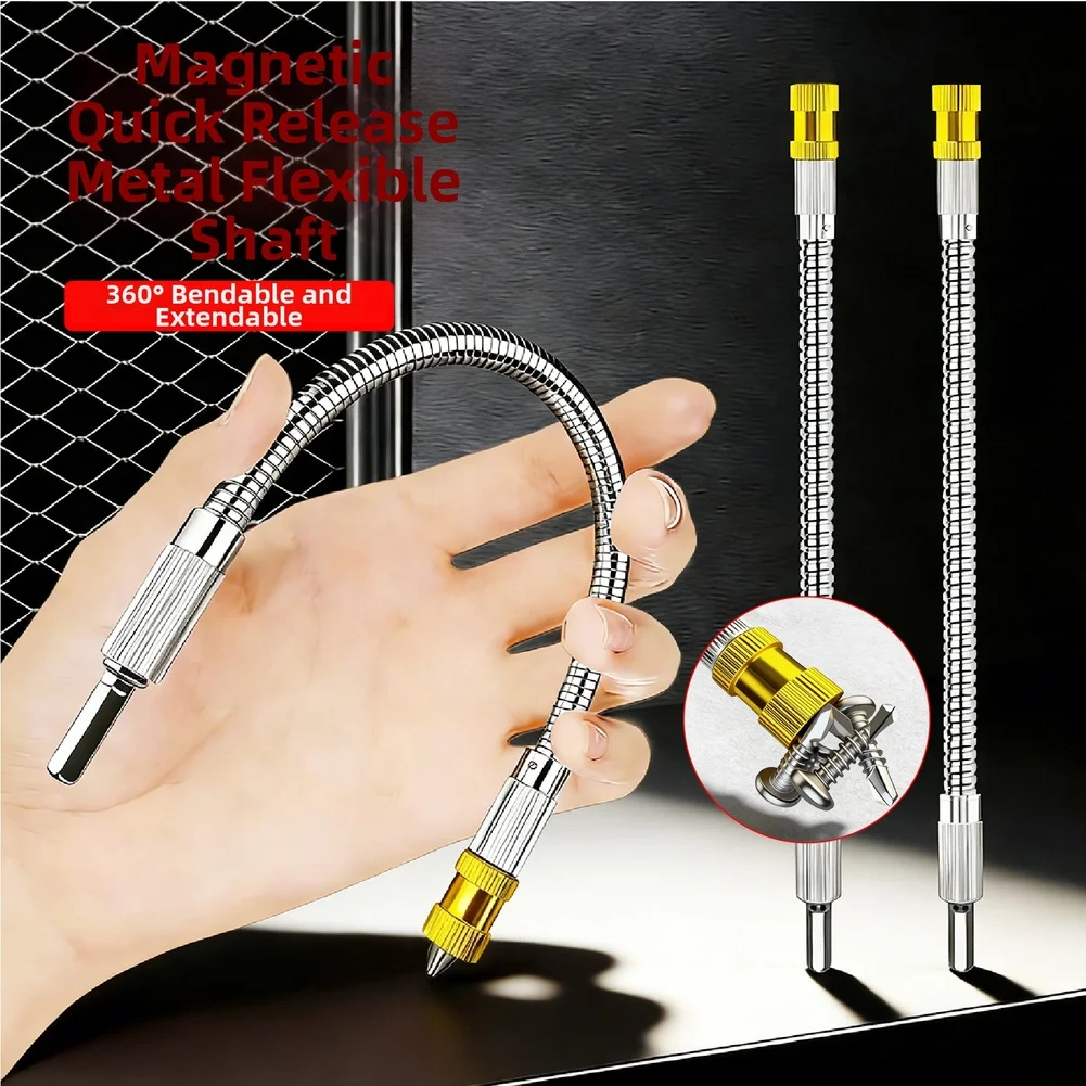 /Golden /Flexible /Magnetic Screwdriver Extension Rod 300mm 400mm Hex Shaft For Drill Power Tools Tight Space Accessories