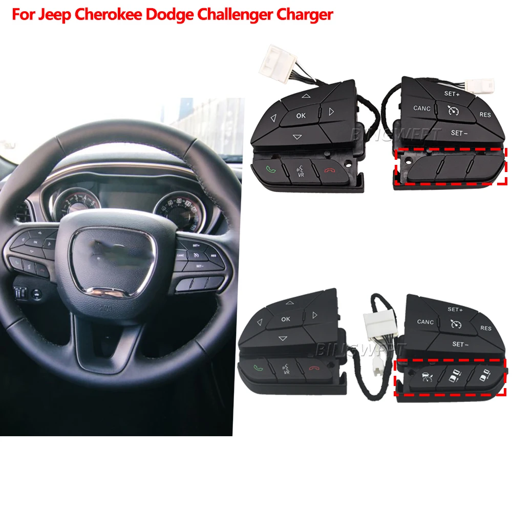 

1 пара 05081289AA 68146854AC рулевое колесо круиз-контроль переключатель громкости радиокнопка для Jeep Cherokee Dodge Charger Chrysler 30