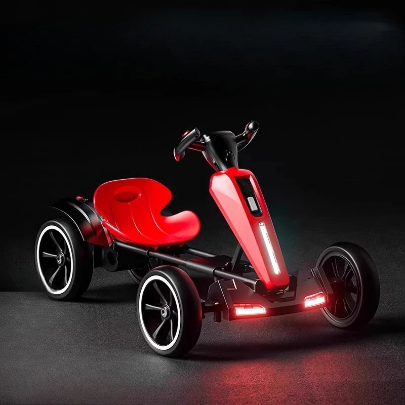‌ Opvouwbare draagbare elektrische kindergokart met 390-motor Coole LED-verlichting Geen montage Off-road speelgoedauto voor jongens/meisjes