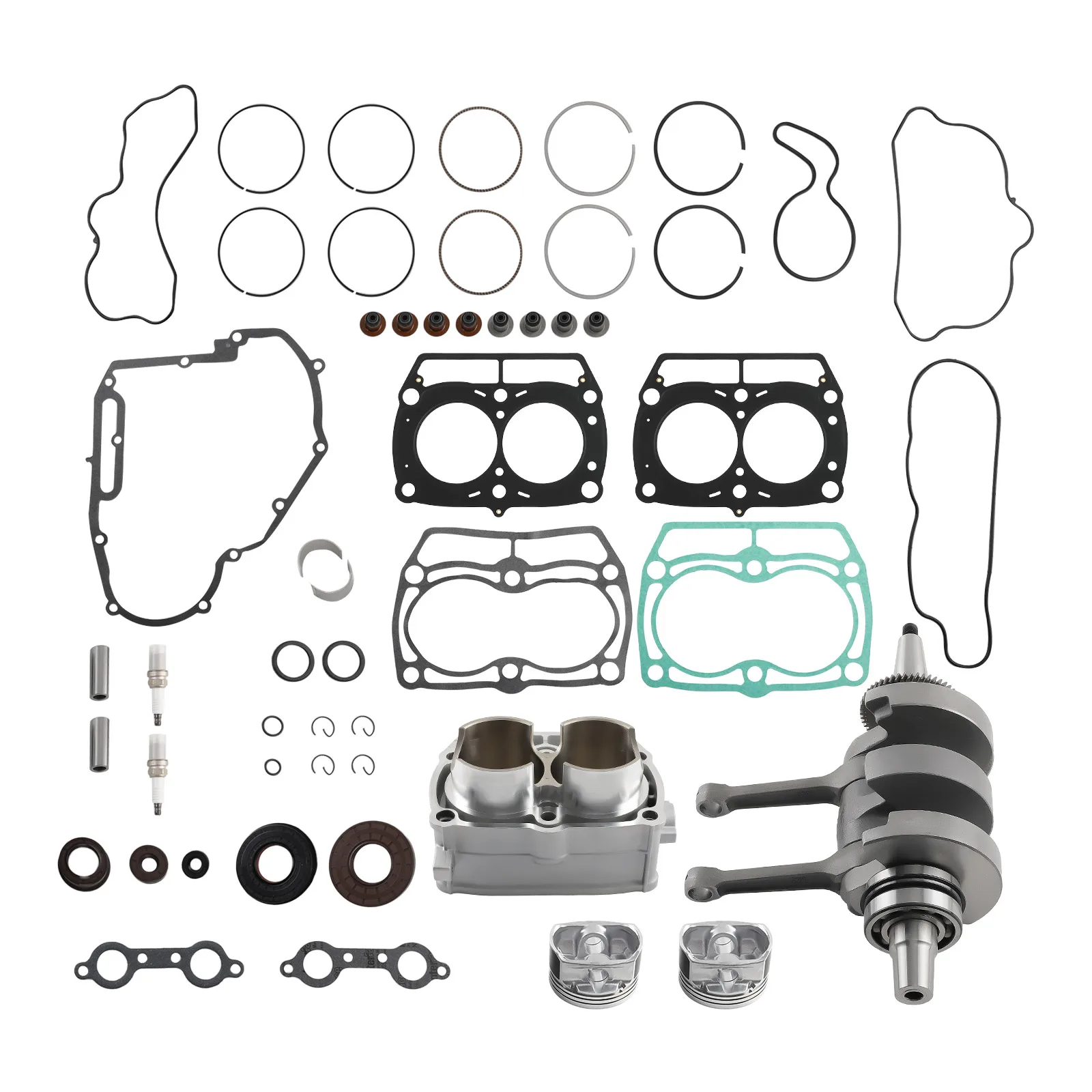 Rebuild Kit w/ Crankshaft Piston Cylinder For Polaris RZR Ranger Sportsman 800