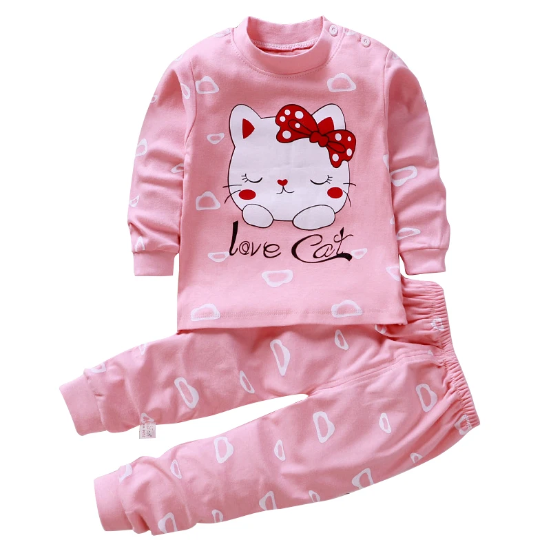 0-4-year-old children's pure cotton long sleeved set for autumn new baby cartoon home wear casual autumn clothes and autumn pant