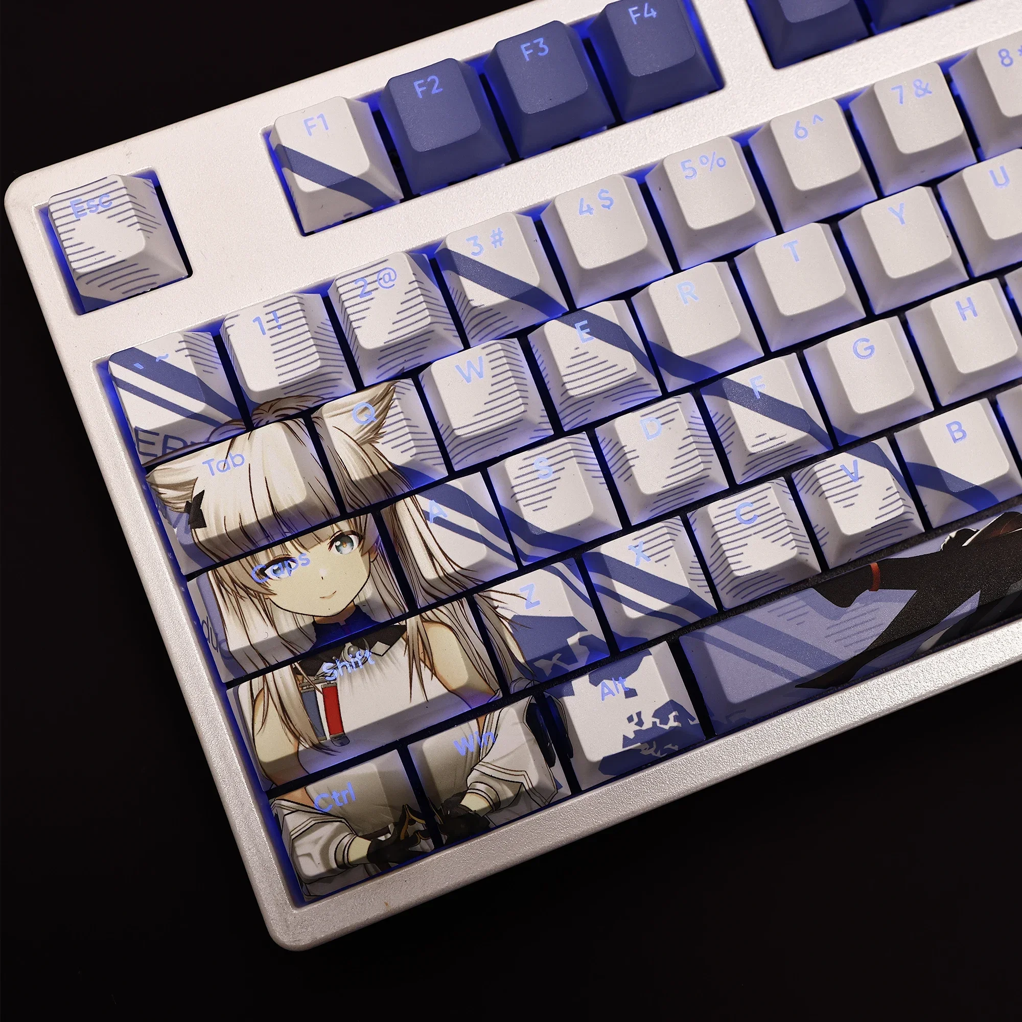 Perlica 108 Keycaps Arknights Endfield PBT DYE Sublimation Light Transmitting Cherry Switch Cross Key Cover Mechanical Keyboard