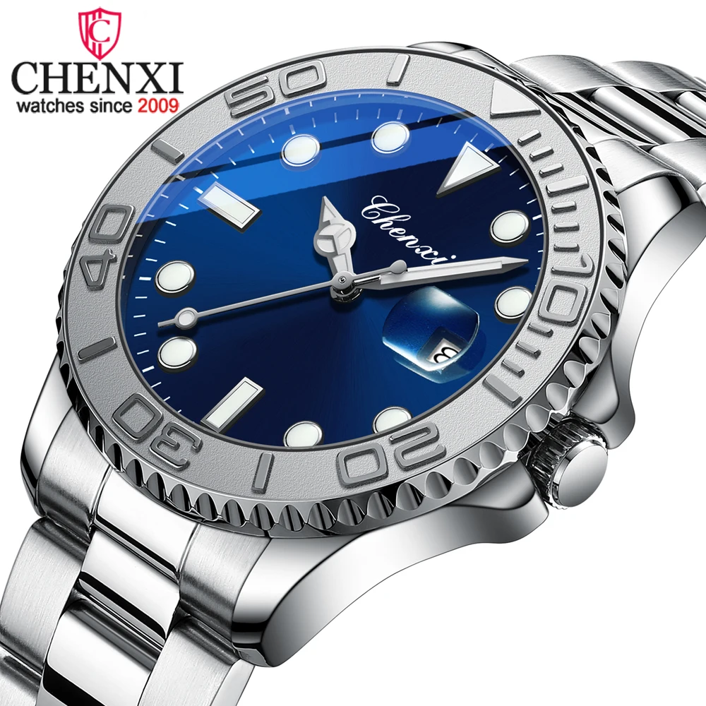 

Fashion Chenxi Top Brand New Luxury Wristwatch Business Quartz Stainless Steel Men Watch Waterproof Luminous Date Men's Watches