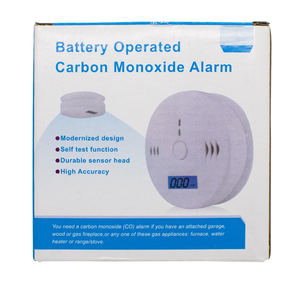 ใหม่ High Sensitive Home Security 85dB คําเตือน LCD Photoelectric อิสระ CO Poisoning Gas Sensor Alarm Detector