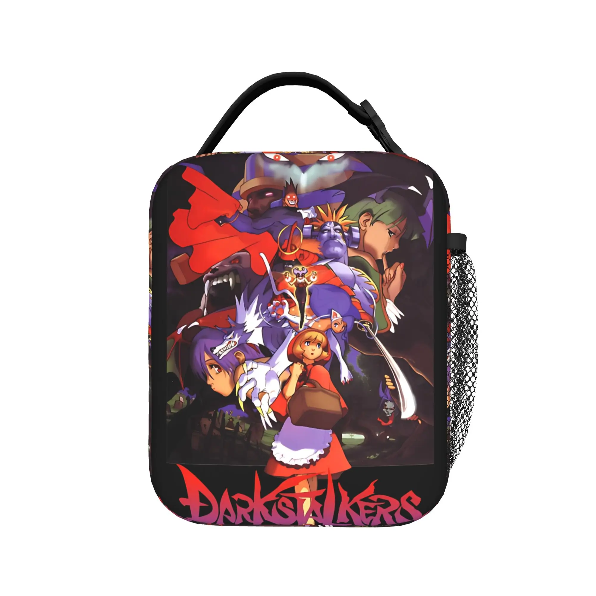 Darkstalkers Vampire Savior Dark Stalkers 3 Lunch Bag Office Lunch Box For Girls Tote Food Bags Portable Zipper Cooler Bag
