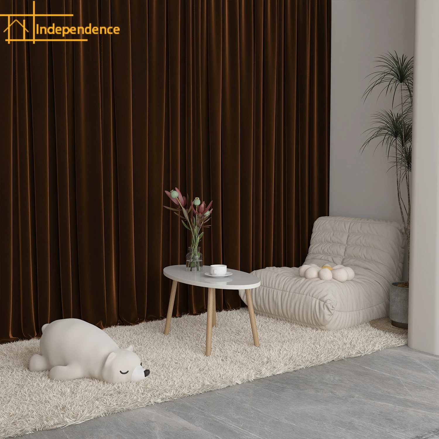 Wine Red Velvet Thickened Curtains for Living Room Bedroom Balcony Partition Curtains Customized Finished Products