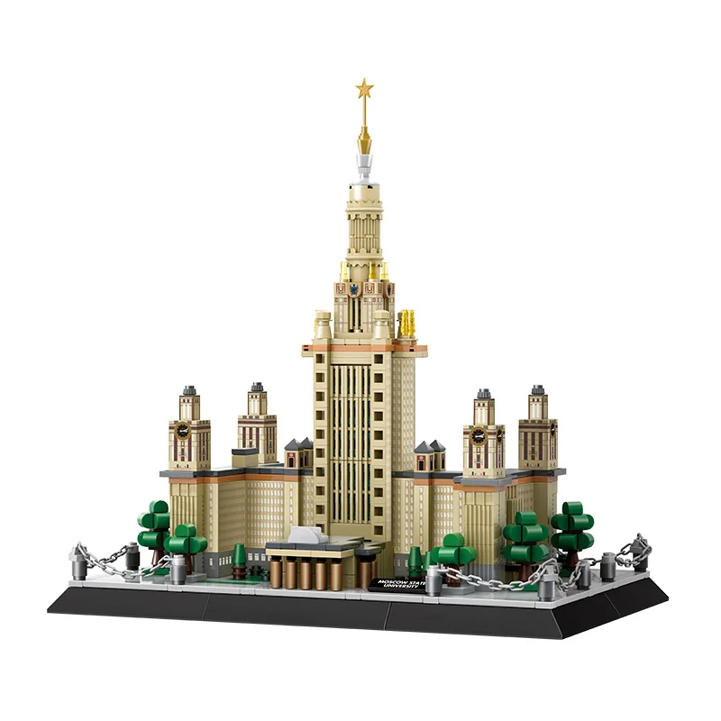 Russian Moscow State University Architecture Block DIY Mini 875Pcs Building Bricks Toy For Kids