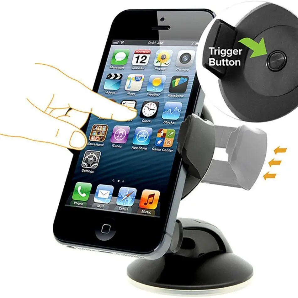 Car Phone Mini Suction Cup Navigation Bracket Car Phone Bracket Home Desk Mount Windscreen Suction Cup Holder Rotate 360°