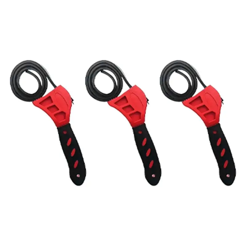 

AT29-3Pcs Multifunctional Belt Wrench Wrench Bottle Opener Auto Repair Filter Dual-Purpose Wrench