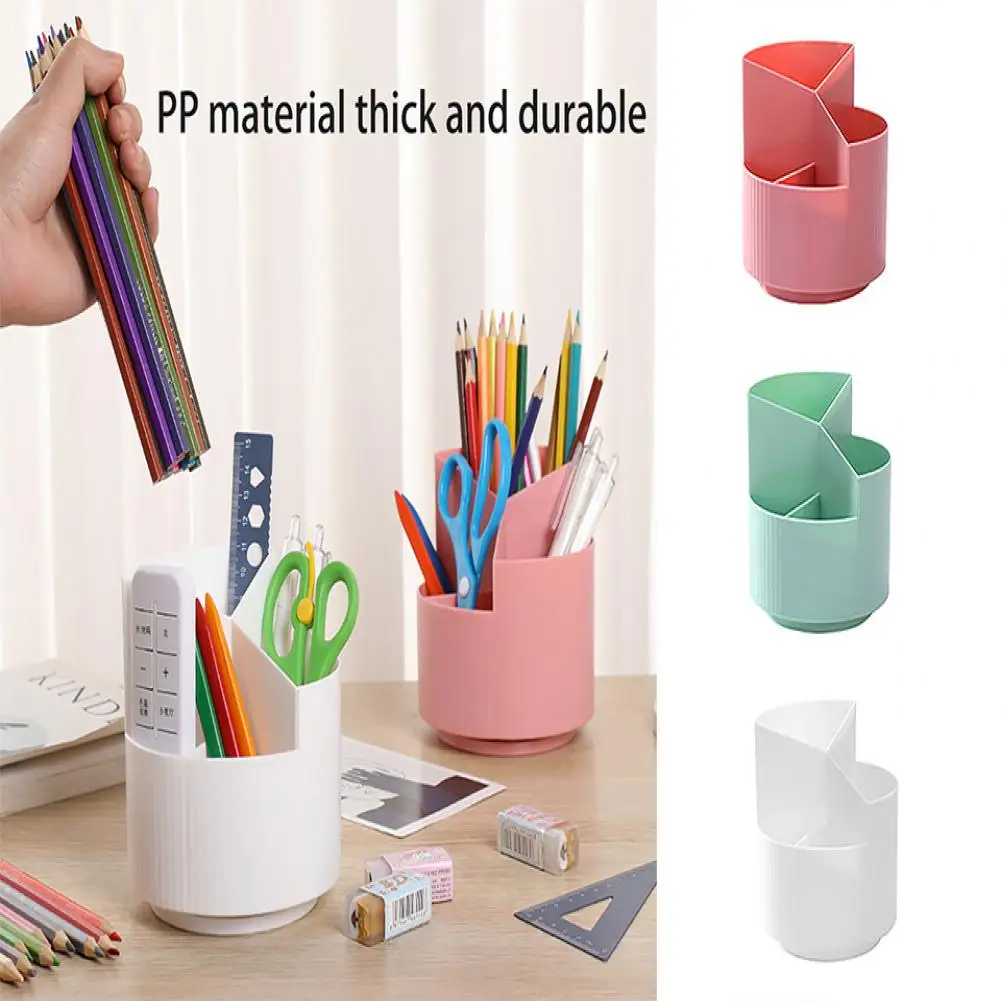 Pen Holder Rotating Pen Organizer Multiple Compartments Stationery Storage Box for Office Home School Pen Holder Desk Organizer