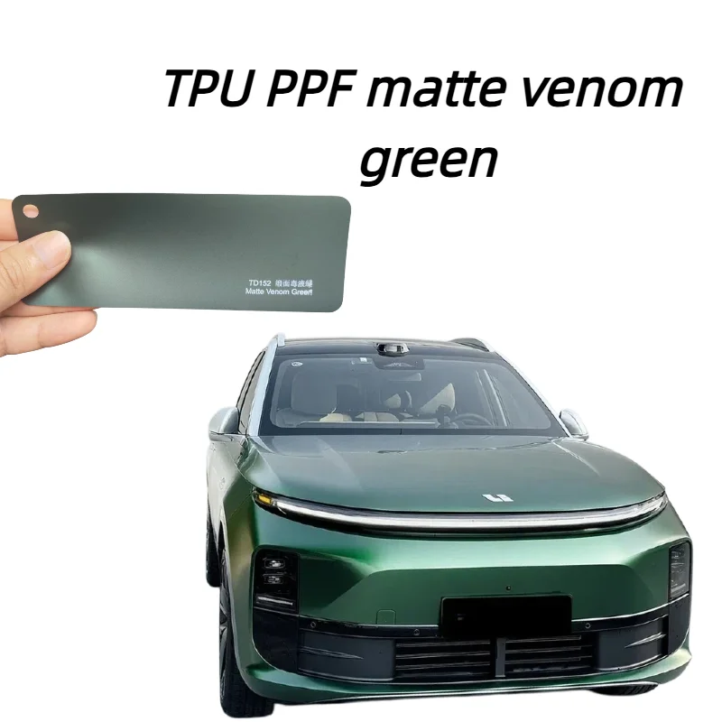 

Матовая зеленая пленка Venom Green TPU PPF с эффектом самовосстановления для оклейки авто, изменение цвета, защита краски, виниловая наклейка в рулоне, горячая распродажа, бесплатная доставка