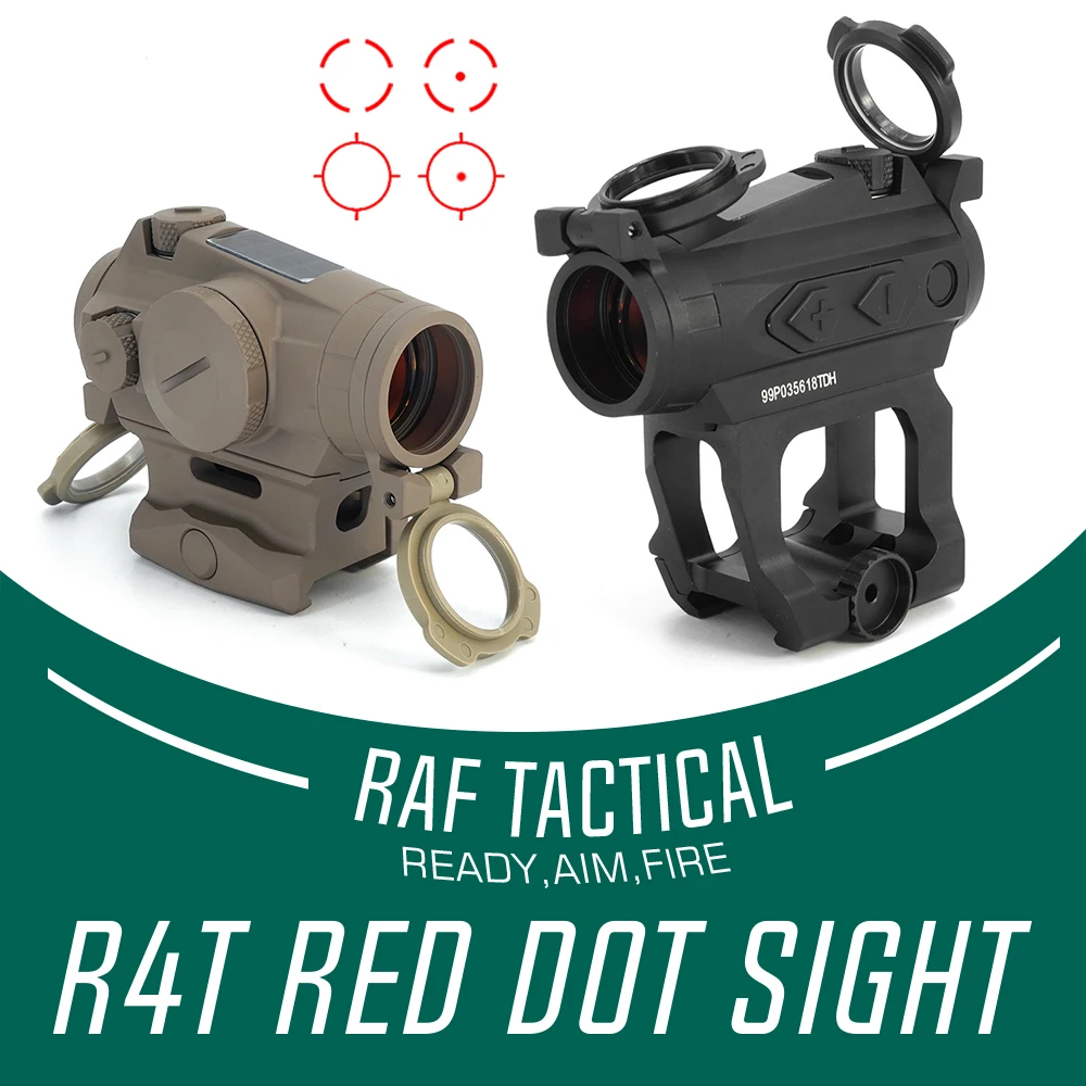 

SPECPRECISION Tactical 4T Red Dot Sight Solar Powered Sight 2MOA 4 Reticle with 1.41" Riser Mount For AR15 Hunting Airsoft