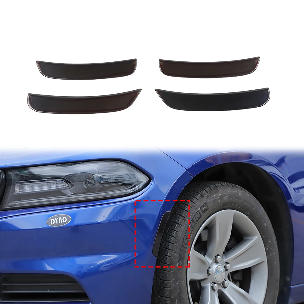 

Front Rear Wheel Eyebrow Light Lamp Decoration Cover Trim for Dodge Charger 2015-2023 4Pcs ABS Car Exterior Accessories