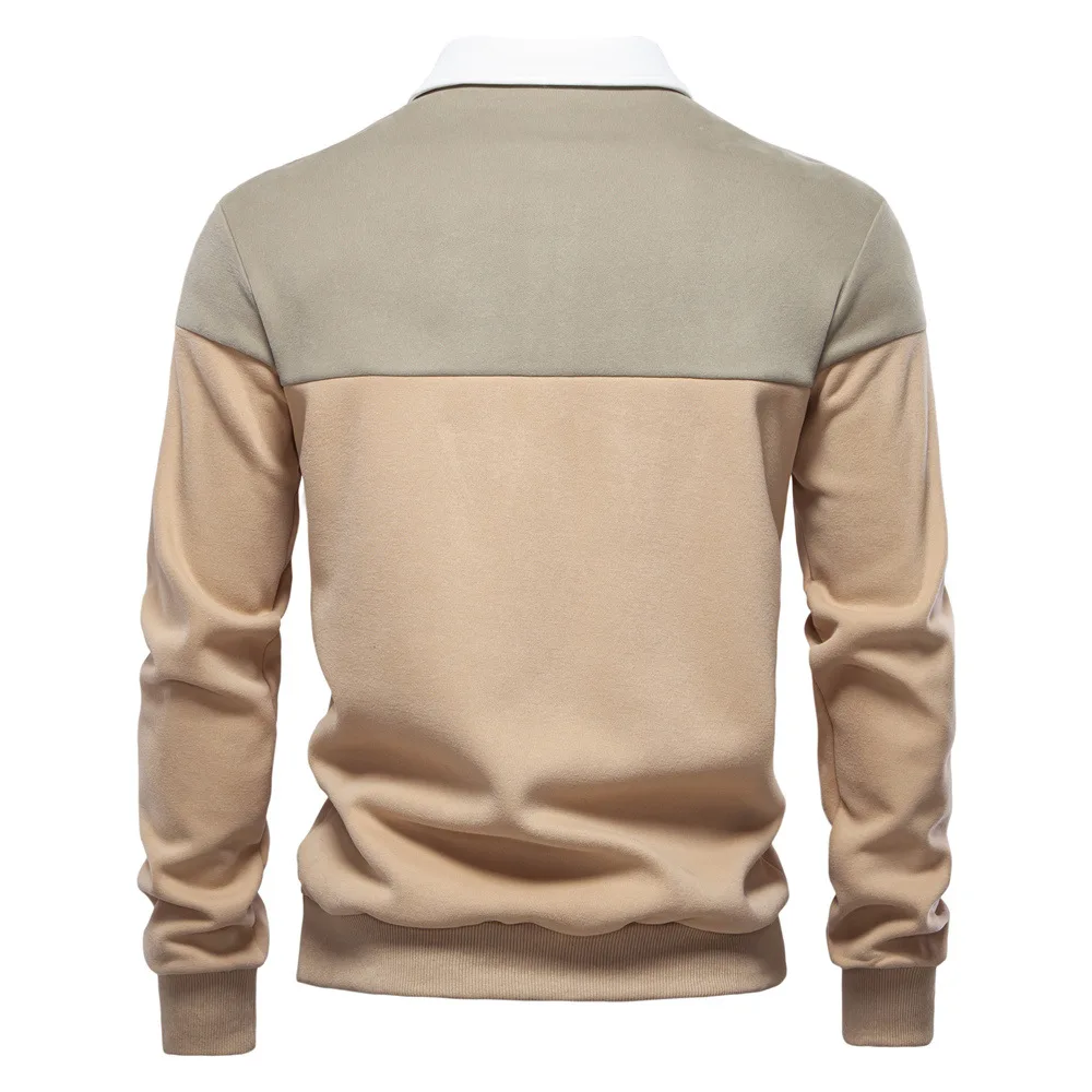 Spring Long Sleeve Polo Collar Sweatshirt Men's Casual Premium Top