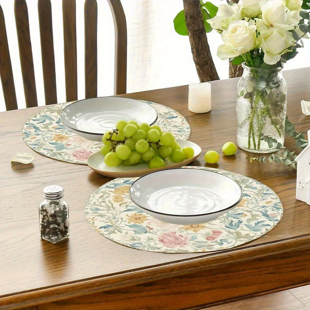 VIKAMA 4-Piece British Garden Afternoon Tea Placemats Family Gathering Table Decor Accessories Café Afternoon Tea Decor