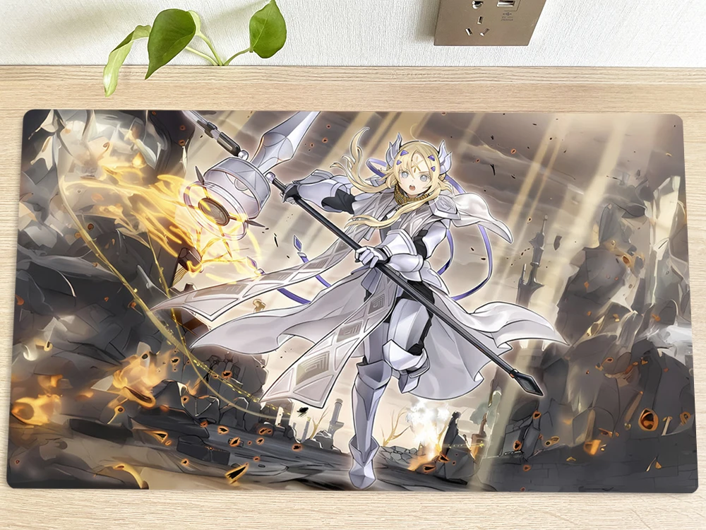 

YuGiOh Playmat Dogmatika Ecclesia, the Virtuous TCG CCG Mat Trading Card Game Mat Mouse Pad Gaming Play Mat 60x35cm Free Bag