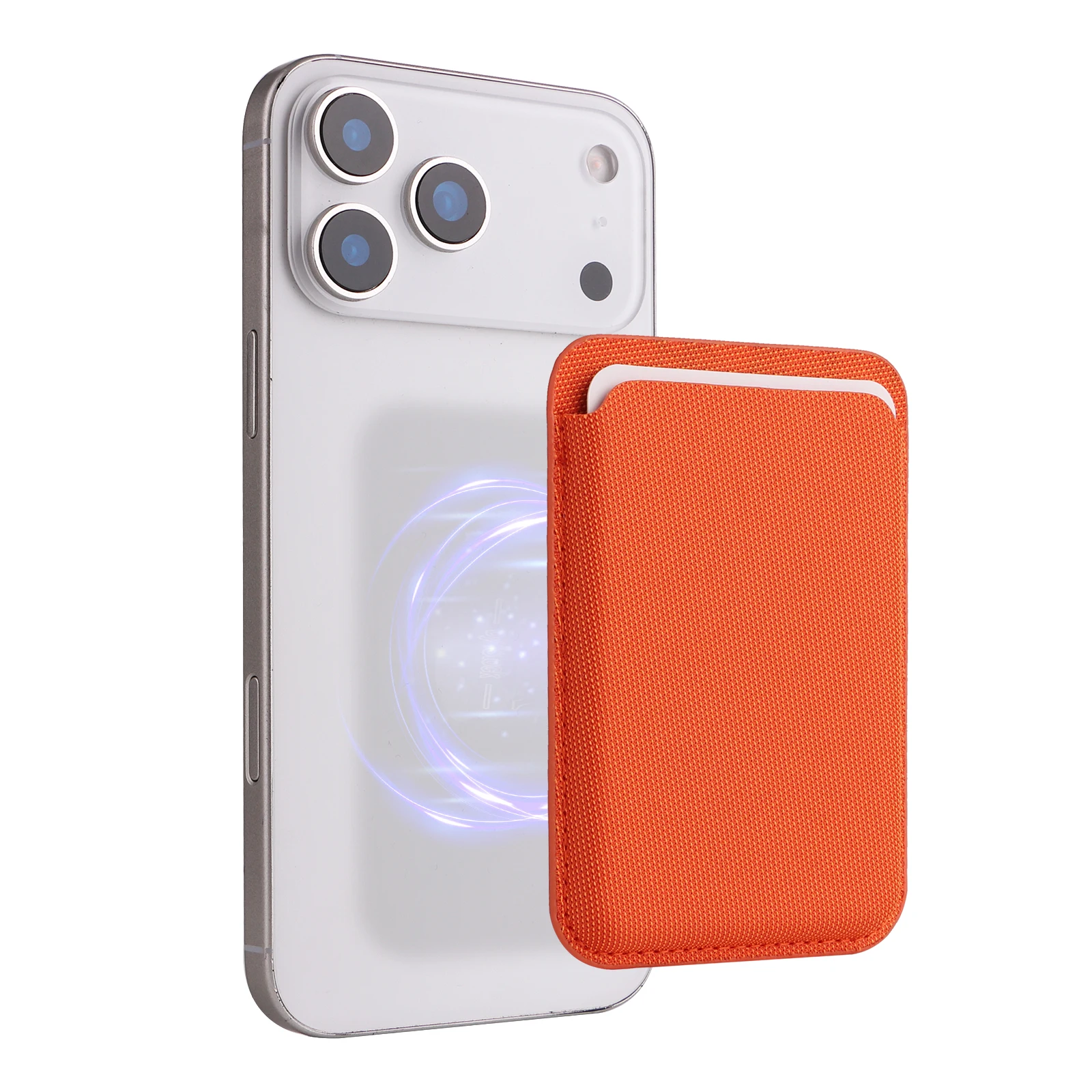 Für MagSafe: Universelle Kartenhalter-Brieftasche aus schlankem Stoff mit magnetischem Kartenfach für iPhone 17 Pro Max, 16 Plus, 15, 14, 13, 12, 11 Serie