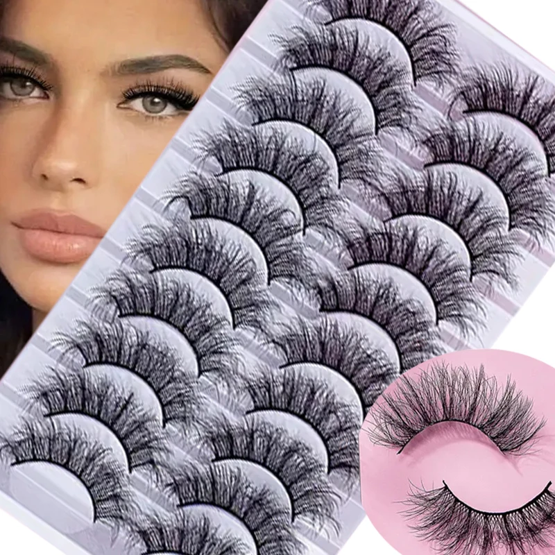 10 أزواج من الرموش الصناعية الرقيقة 8D رموش صناعية طويلة وسميكة، مما يخلق مظهرًا مثيرًا وساحرًا #1