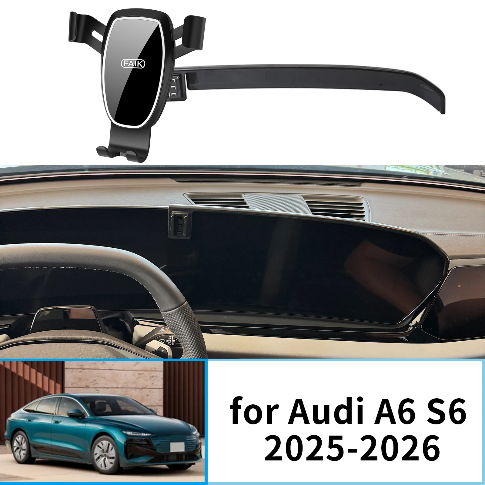 

Accessories Car Mobile Phone Holderfor Audi A6 S6 Avant Sedan 2025 2026 Sportback Electric GPS Bracket Navigation Stand Auto