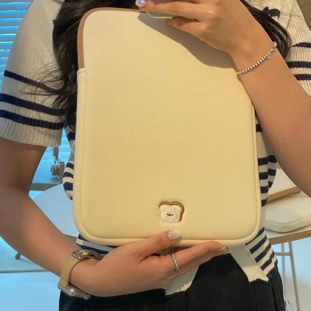 

Portable Bread Dog Cartoon Laptop Bag Shockproof Sweet Tablet Sleeve Bag Kawaii Cute Girl Computer Bag 11/14/15.6inch Laptop
