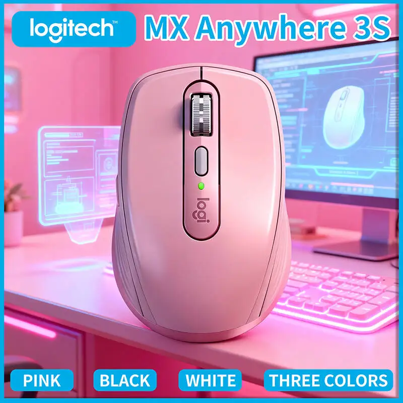 

Высокоточная мышь Logitech MX Anywhere 3S — Darkfield 8K DPI, бесшумный щелчок, Hyper-Scroll, быстрая зарядка USB-C для путешествий