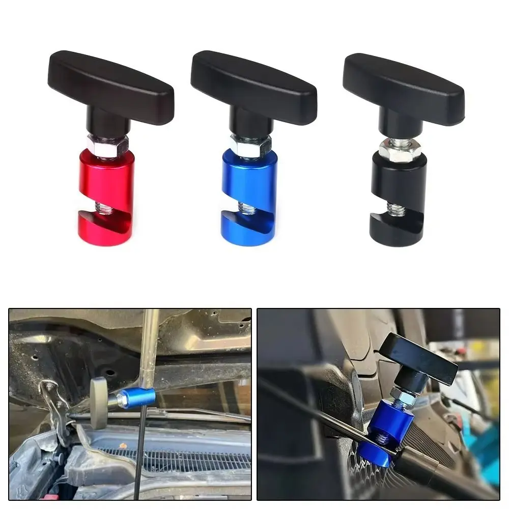 Aluminum Body Hood Support Holder Adjustable Clamp T-handle Grip Hood Fixing Clamp Open Slot Gas Spring Stopper Universal Fit