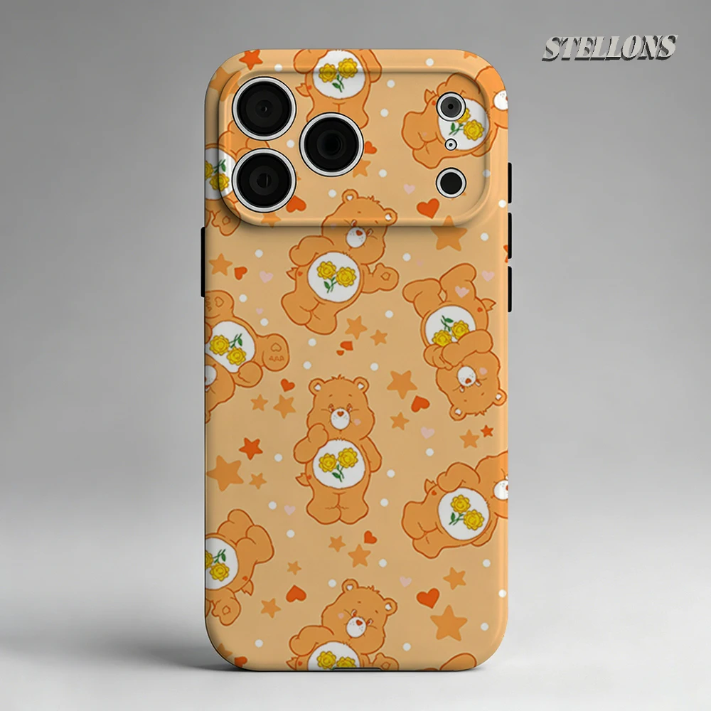 Orange Care Bears Handyhülle für magnetische Handyhülle für iPhone 17 16 15 14 13 Pro Max Plus Einzel- oder Doppelschicht-Hartschale