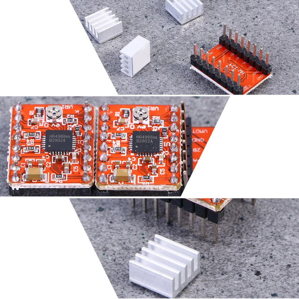 

5pcs Stepper Motor Driver Module A4988 Heat Sink Over-Temperature Protection Short-Circuit Adjustable Current 3D